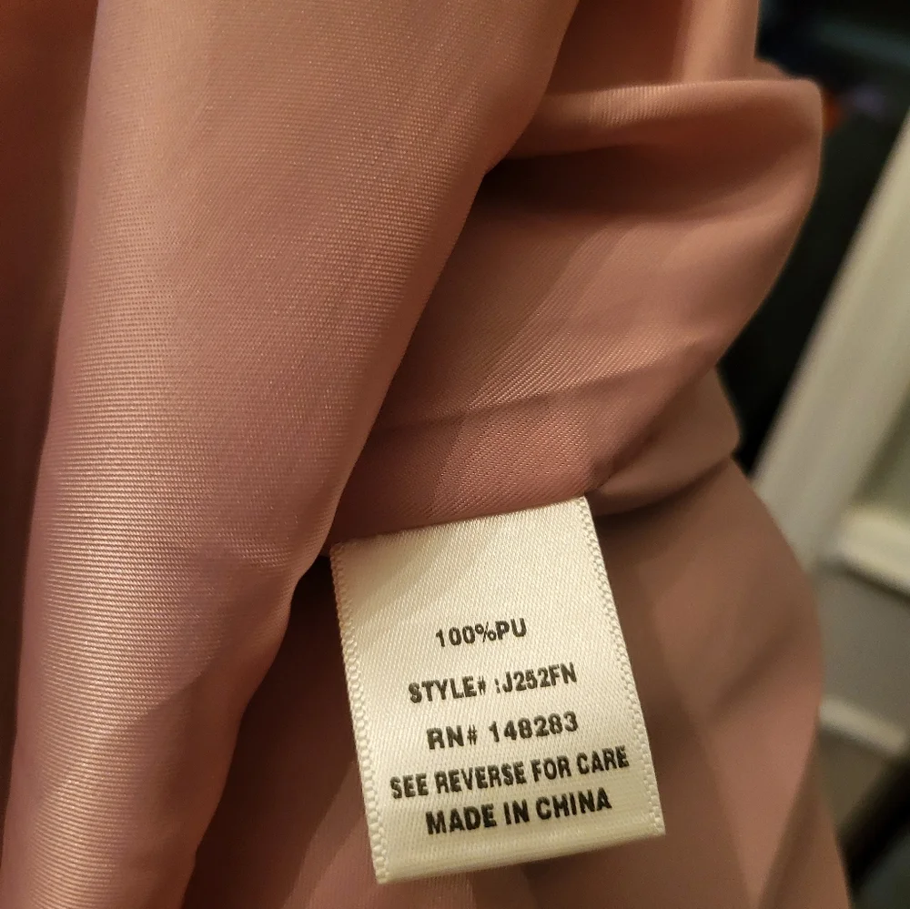 Women's Blush Pink Faux Leather Jacket  size Small - Picture 9 of 10